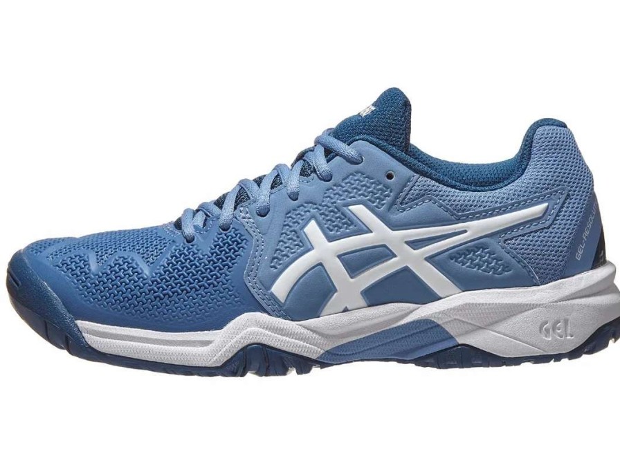 Footwear * | Masters Racket Asics Gel Resolution 8 Gs Blue/White Junior Tennis Shoes 2022 New Arrival