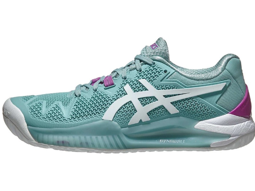 Footwear * | Masters Racket Asics Gel Resolution 8 Smoke Blue/White Women'S Shoes New Arrival