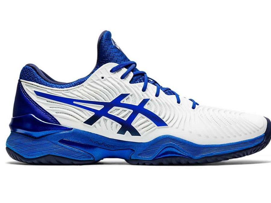 Footwear * | Masters Racket Asics Court Ff Novak White/Blue Men'S Tennis Shoe