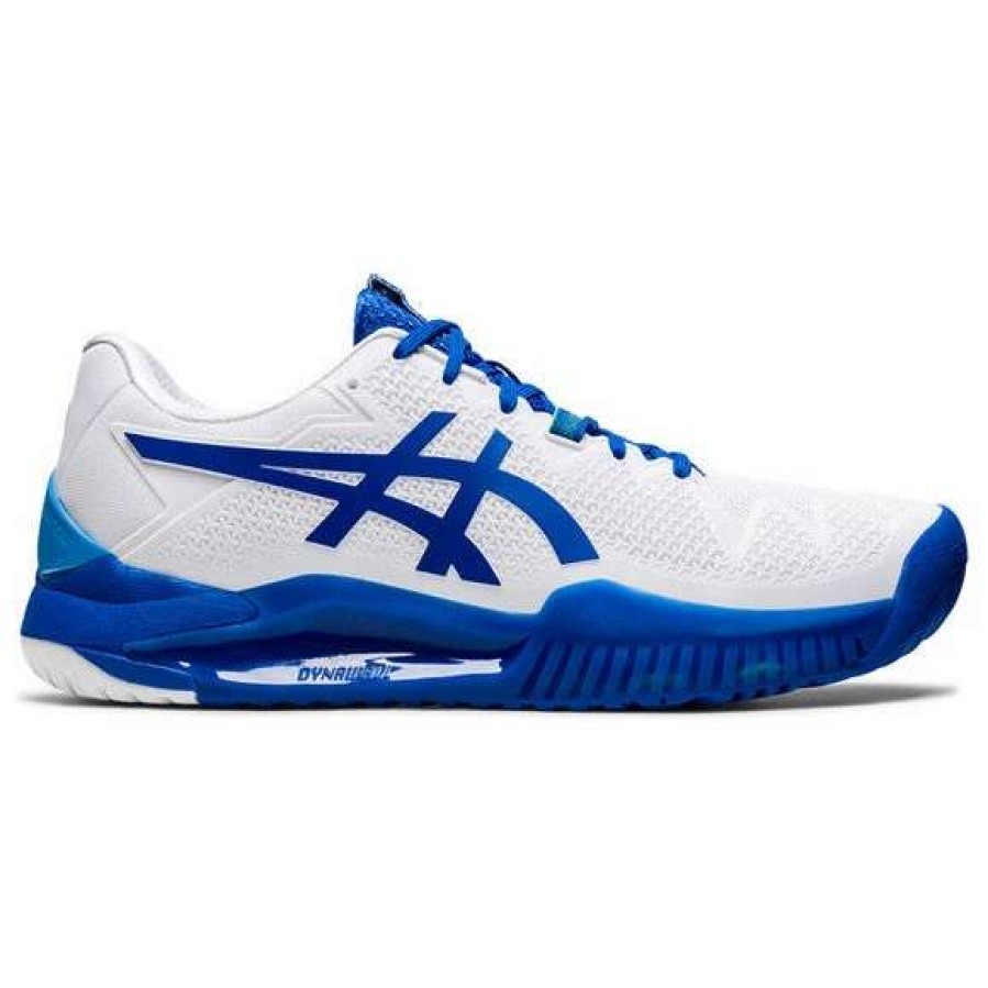 Footwear * | Masters Racket Asics Gel Resolution 8 White/Blue Men'S Tennis Shoes New Arrival