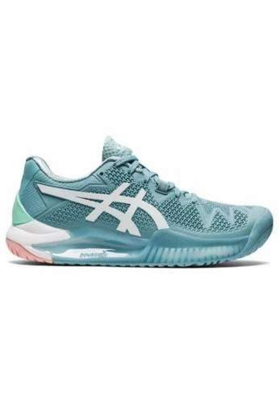 Footwear * | Masters Racket Asics Gel Resolution 8 Smoke Blue/White Women'S Tennis Shoes 2022 New Arrival