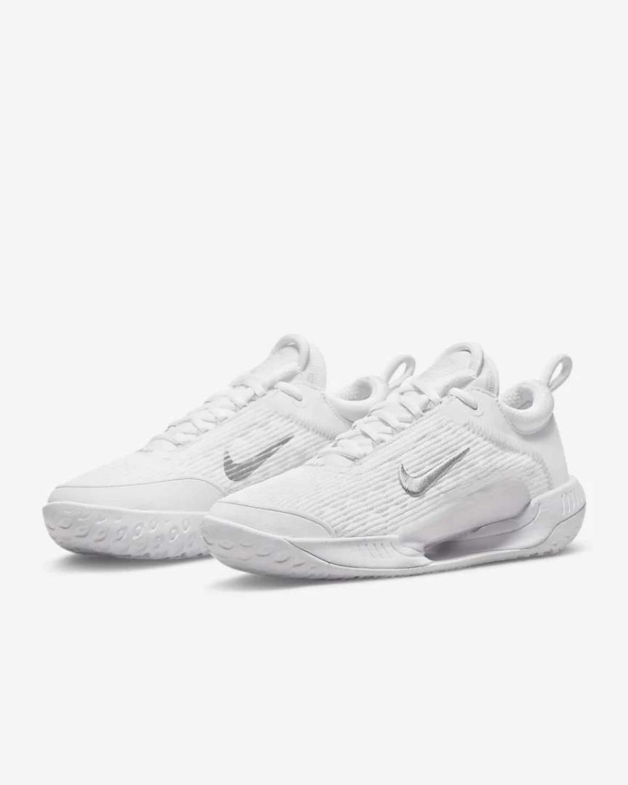 Footwear * | Masters Racket Nikecourt Zoom Nxt White/Silver Women'S Tennis Shoes New Arrival