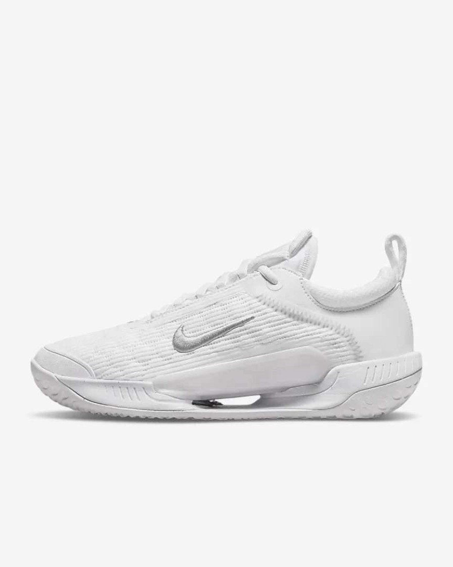 Footwear * | Masters Racket Nikecourt Zoom Nxt White/Silver Women'S Tennis Shoes New Arrival