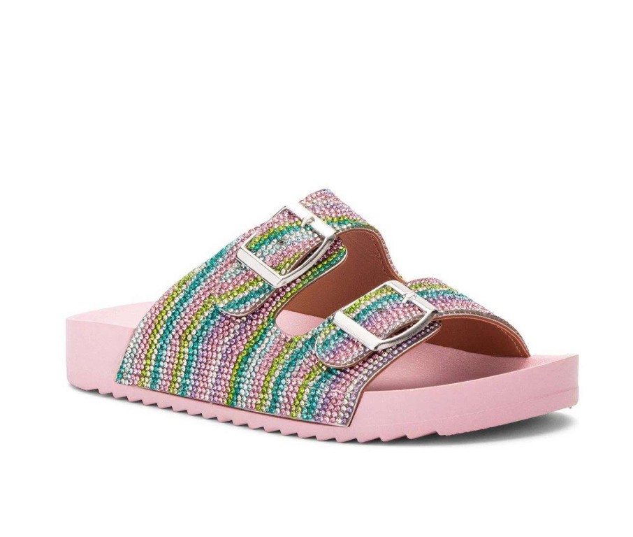 Outdoor And Hiking Sandals * | Girls' Olivia Miller Little Kid & Big Kid Candy Corner Footbed Sandals