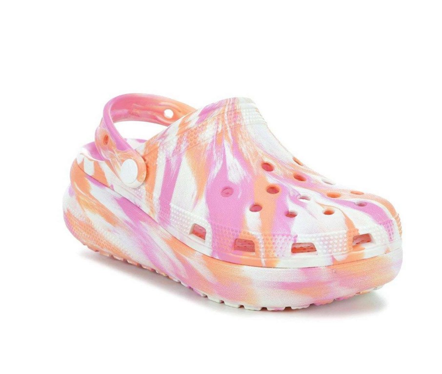 Outdoor And Hiking Sandals * | Girls' Crocs Little Kid & Big Kid Classic Marbled Cutie Platform Clogs