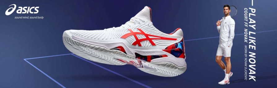 Footwear * | Masters Racket Asics Court Ff Novak White Men'S Tennis Shoes Limited Edition New Arrival