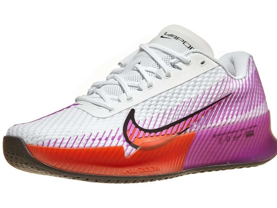 Footwear * | Masters Racket Nike Zoom Vapor 11 White/Fuchsia/Red Men'S Tennis Shoes 2023 New Arrival