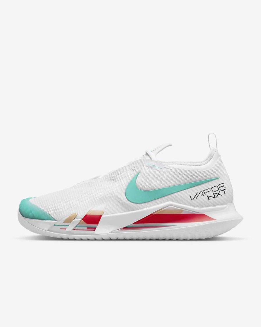 Footwear * | Masters Racket Nike React Vapor Nxt White/Habanero Red Men'S Tennis Shoes 2022 New Arrival