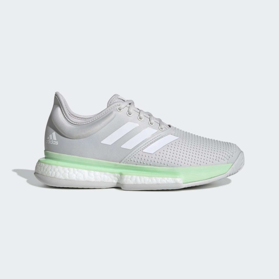 Footwear * | Masters Racket Adidas Solecourt Women'S Shoes (Glow Green / Cloud White / Grey One)