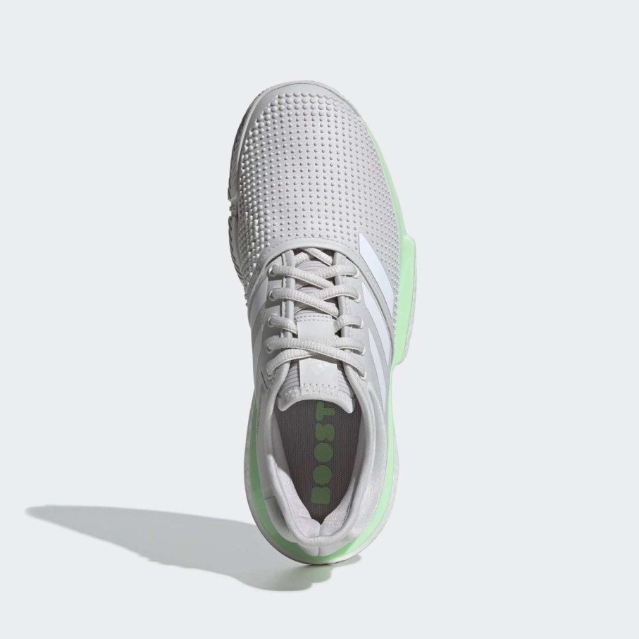 Footwear * | Masters Racket Adidas Solecourt Women'S Shoes (Glow Green / Cloud White / Grey One)