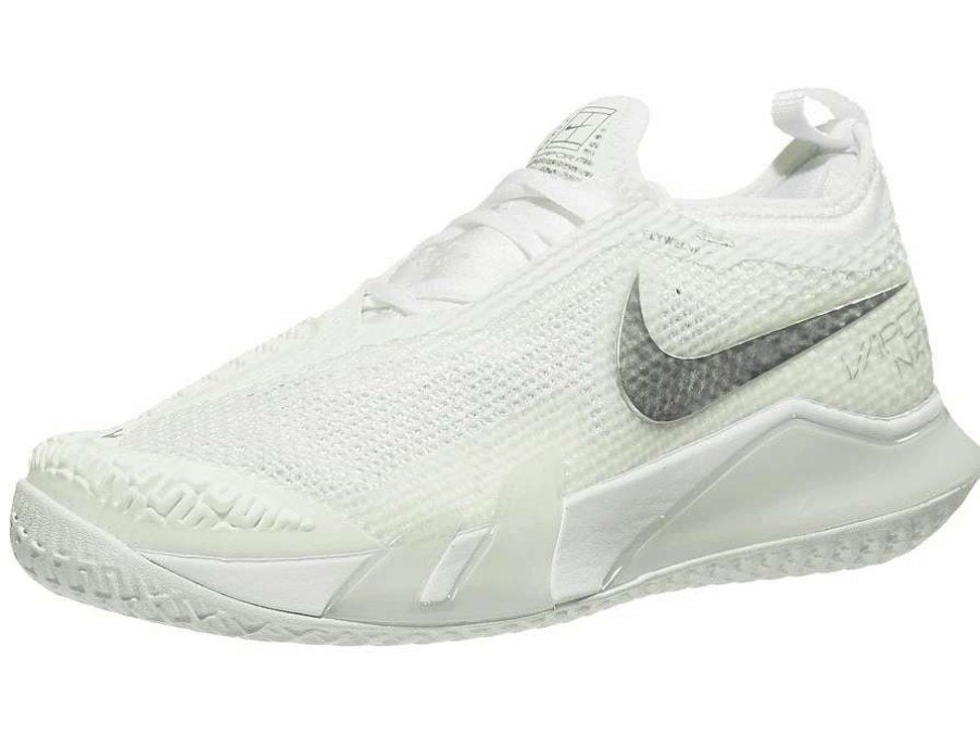 Footwear * | Masters Racket Nike React Vapor Nxt White/Silver Women'S Tennis Shoes New Arrival