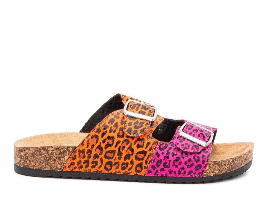 Outdoor And Hiking Sandals * | Girls' Olivia Miller Little Kid & Big Kid Twin Leopard Footbed Sandals