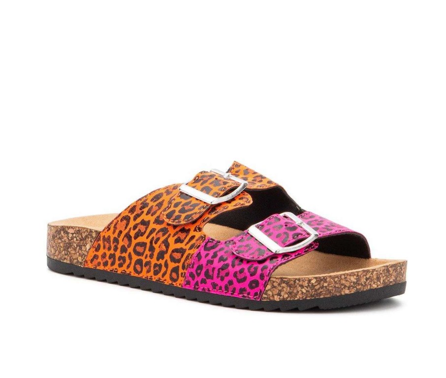 Outdoor And Hiking Sandals * | Girls' Olivia Miller Little Kid & Big Kid Twin Leopard Footbed Sandals