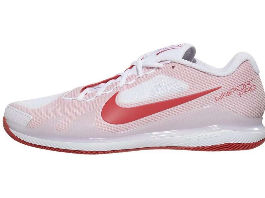 Footwear * | Masters Racket Nike Air Zoom Vapor Pro White/Red Men'S Tennis Shoes