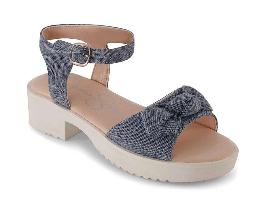 Dress Sandals * | Girls' Jessica Simpson Little Kid & Big Kid Tessa Bow Block Heel Sandals