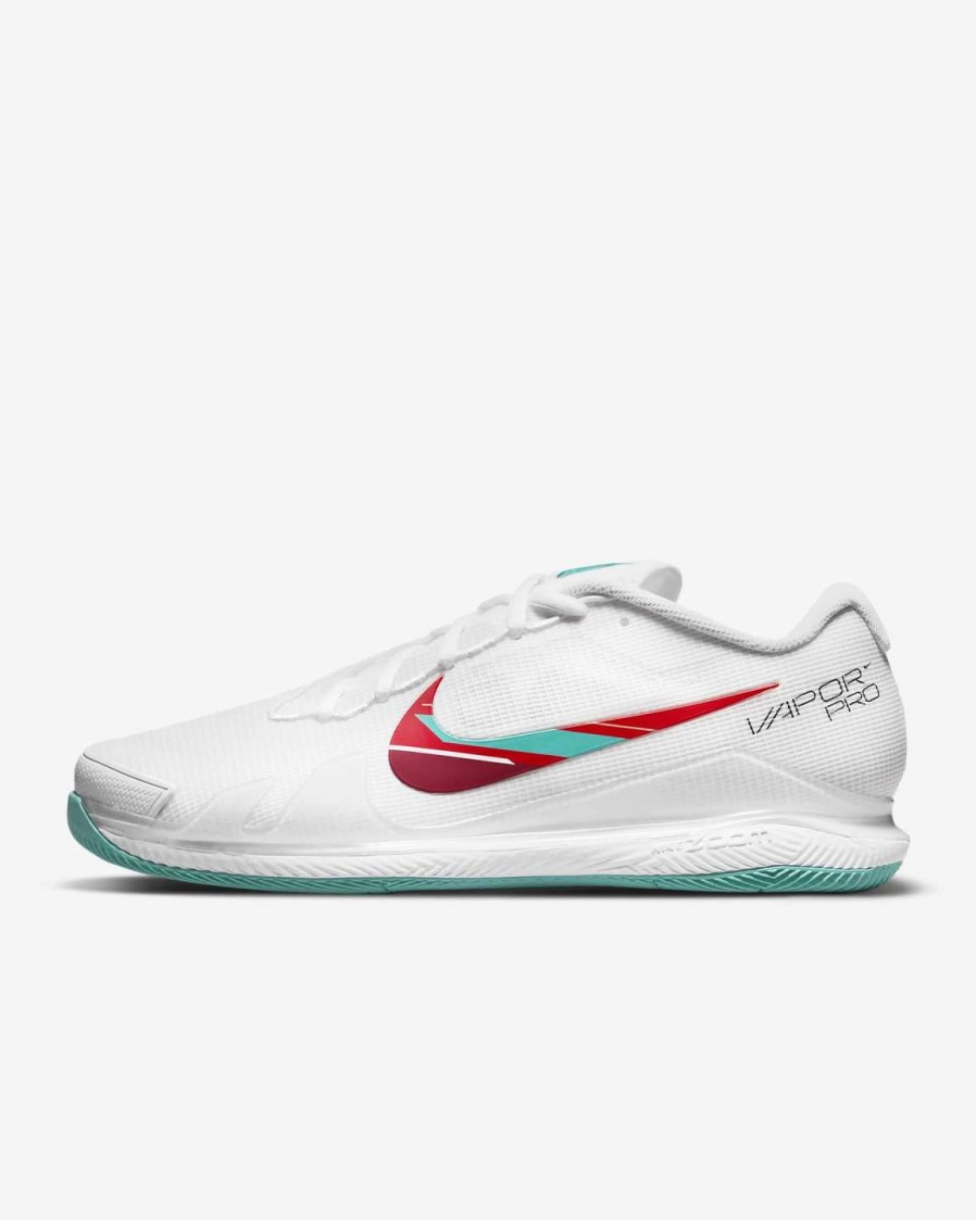 Footwear * | Masters Racket Nike Air Zoom Vapor Pro White/Red Men'S & Women'S Tennis Shoes 2022 New Arrival