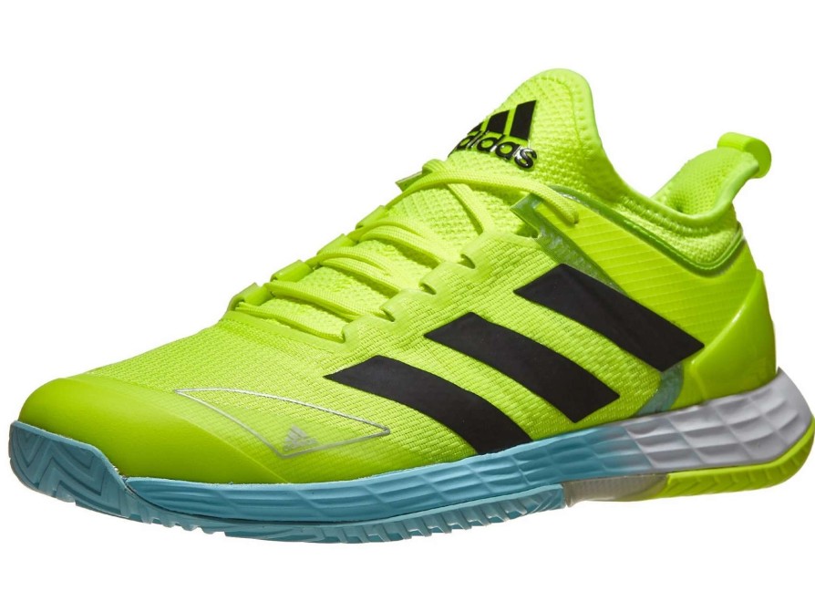 Footwear * | Masters Racket Adidas Adizero Ubersonic 4 Yellow/Black/Sky Men'S Tennis Shoes New Arrival