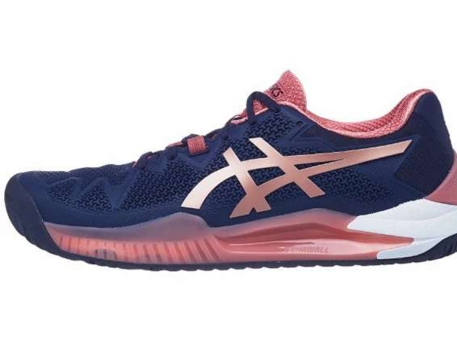 Footwear * | Masters Racket Asics Gel Resolution 8 Peacoat/Rose Gold Women'S Tennis Shoes New Arrival